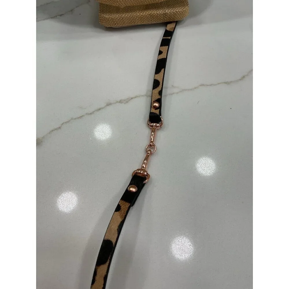 Leather Animal Print Snaffle Bit Chocker Necklace